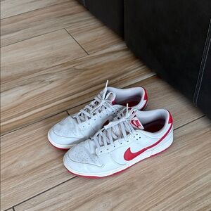 Nike White and Red Men's Shoes